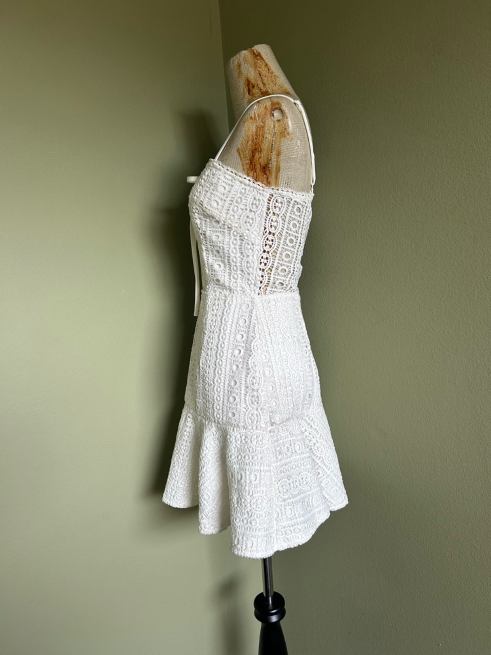 by the way Del Crochet Off-White Lace Mini Dress Sz S - Picture 3 of 9